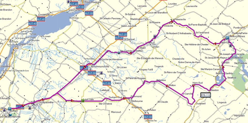 Richmond - Marbelton - Ham-Sud - rte 257 - Weedon - Thetford - Plessisville - Drummondville 1 9 Marbelton Ham Sud rte 257 Weedon Thetford Plessiville Drummondville 2